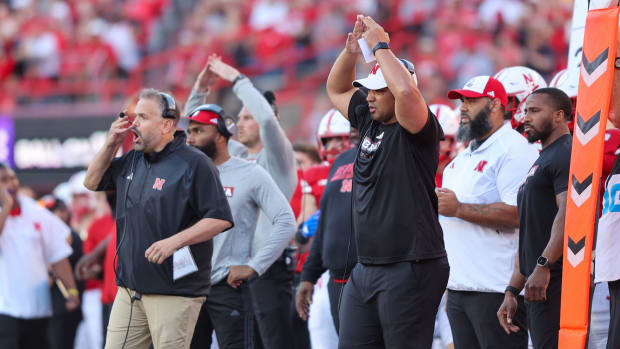 Tony White and Matt Rhule 2023 Nebraska vs Northwestern football